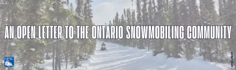 Open Letter to Ontario Snowmobiling Community