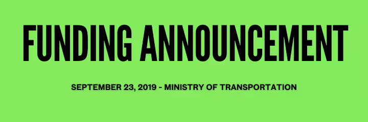 Ministry of Transportation Funding graphic